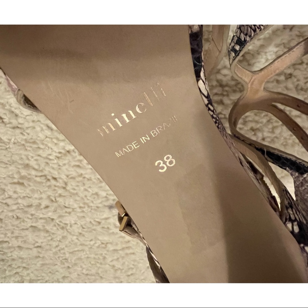Minelli Python Leather Heeled Sandals - Picture 5 of 5